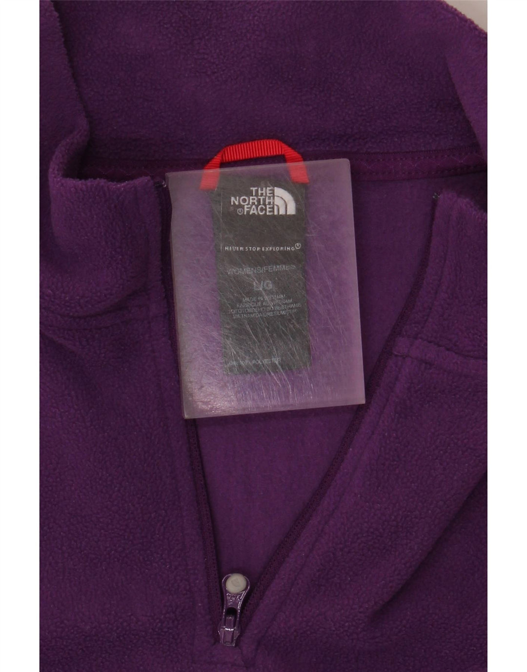 THE NORTH FACE Γυναικείο φερμουάρ Fleece Jumper UK 16 Large Purple Polyester