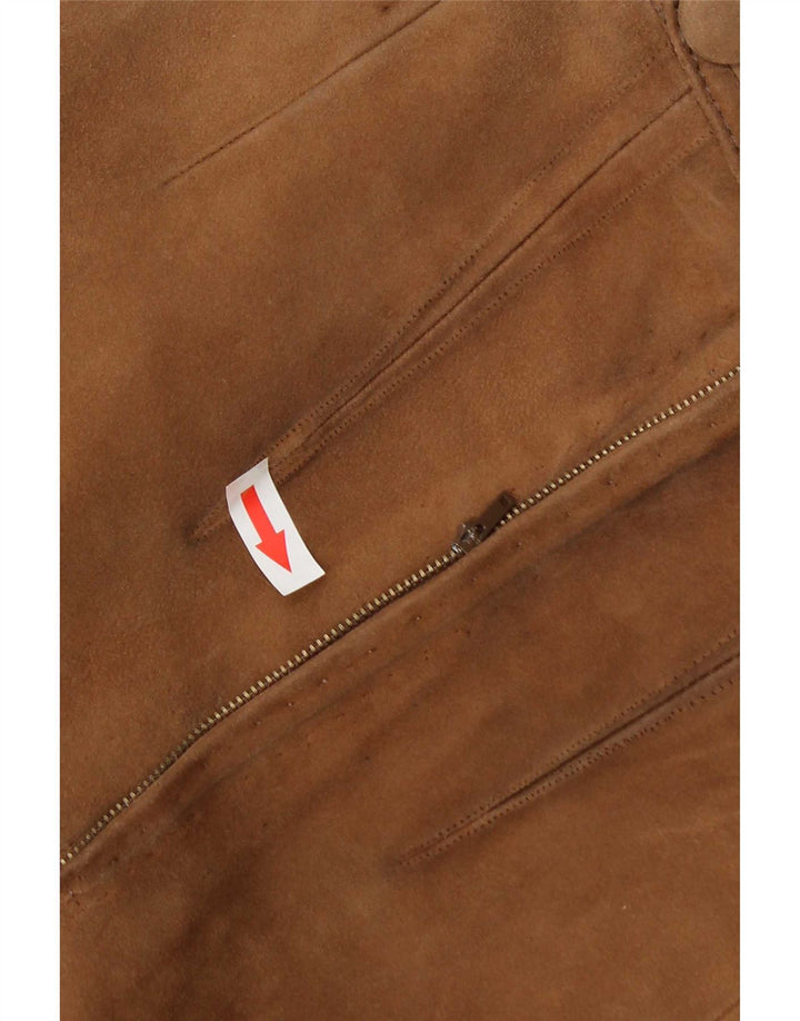 Vintage Γυναικεία Suede Φούστα W26 Small Beige