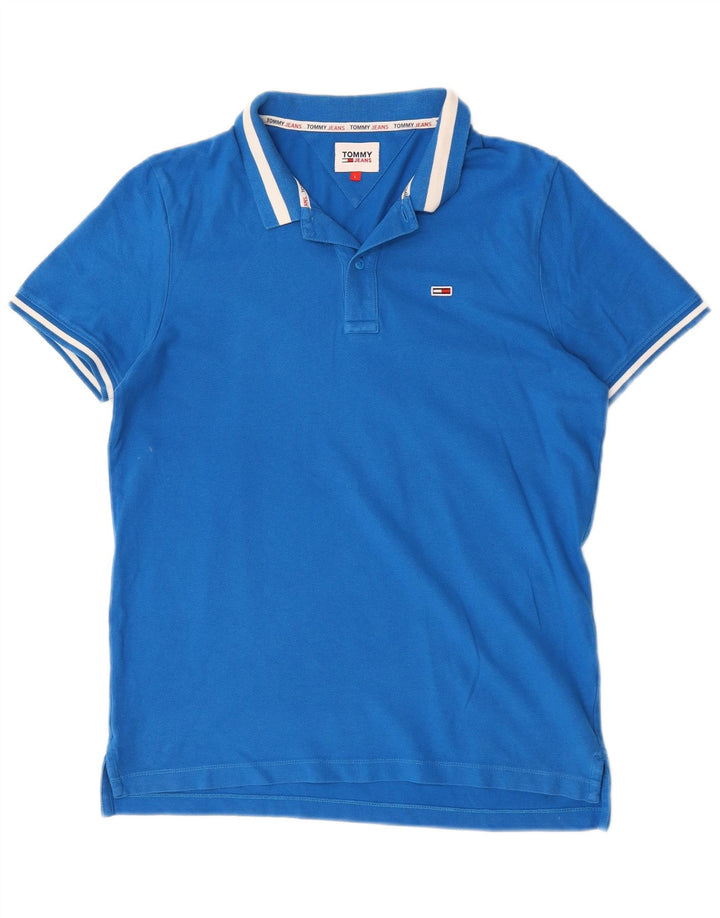 Tommy Hilfiger Ανδρικό Πόλο Μπλουζάκι μεγάλο μπλε βαμβακερό