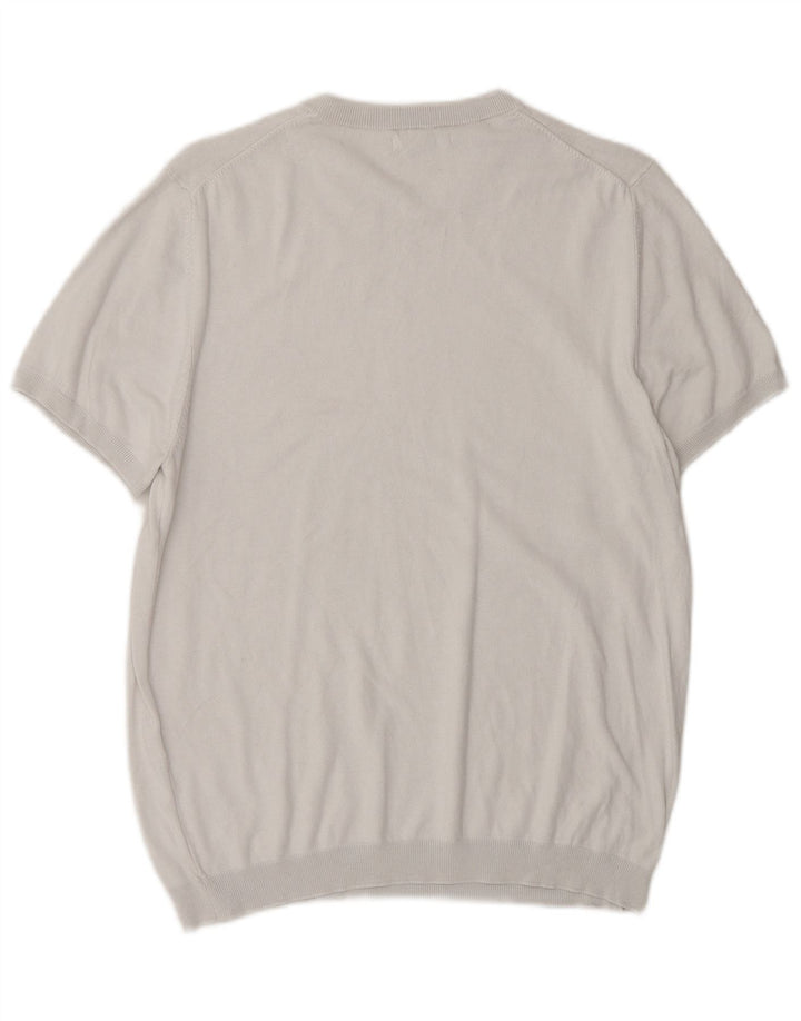 ZARA Womens Short Sleeve Crew Neck Jumper Sweater UK 14 Medium White