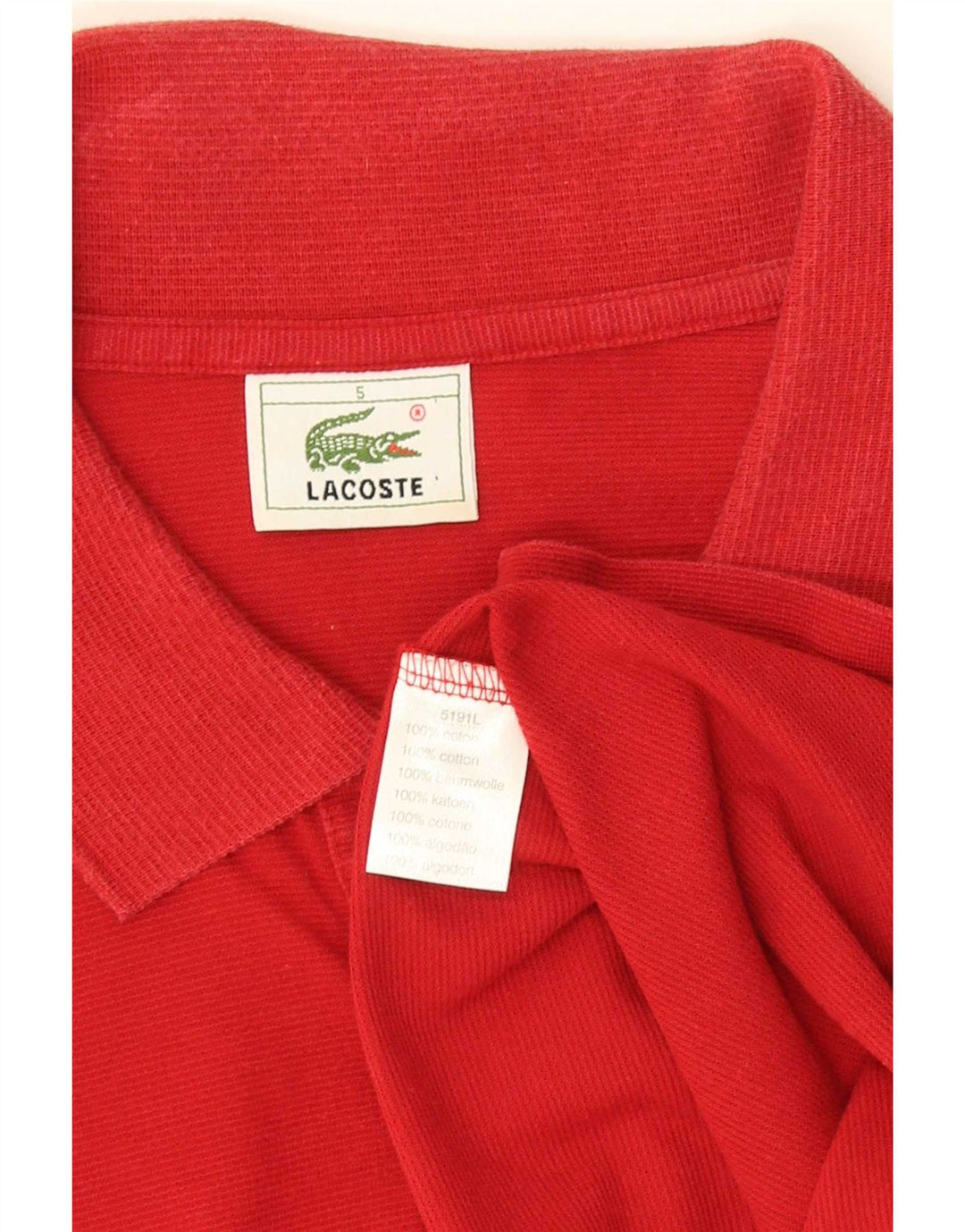 Ανδρικό πουκάμισο πόλο Lacoste, μέγεθος 5, μεγάλο κόκκινο βαμβακερό