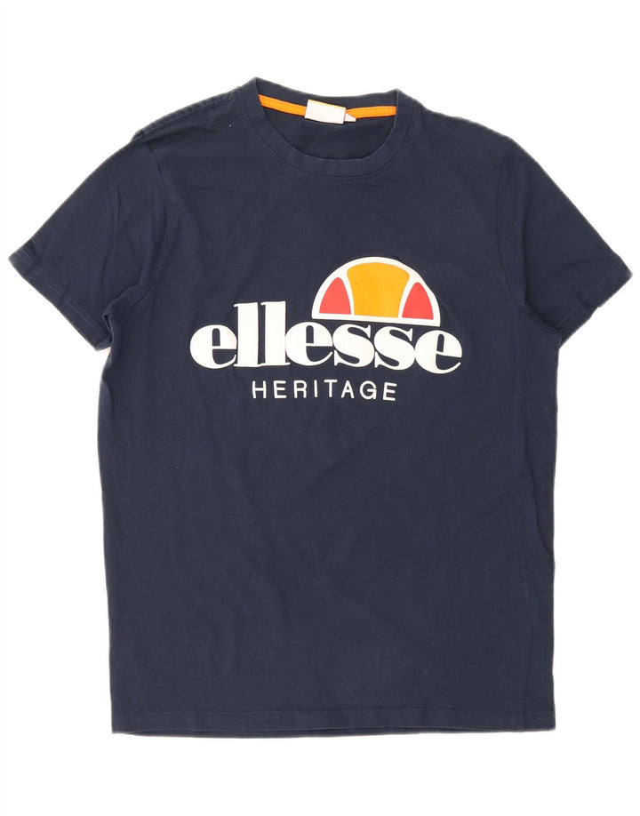 Ανδρικό γραφικό T-Shirt Ellesse Top Medium Navy Blue από βαμβάκι