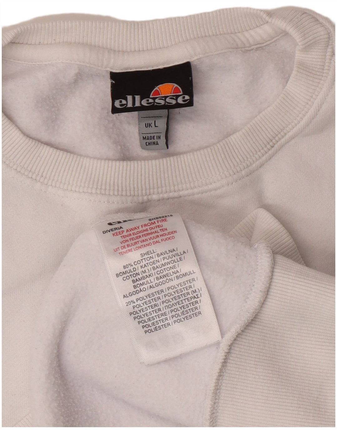 Ανδρικό φούτερ ELLESSE Jumper μεγάλο λευκό βαμβακερό