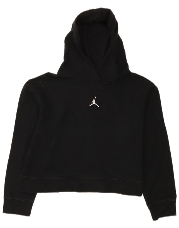 Jordan Girls Crop Hoodie Jumper 12-13 ετών μεγάλο μαύρο βαμβακερό