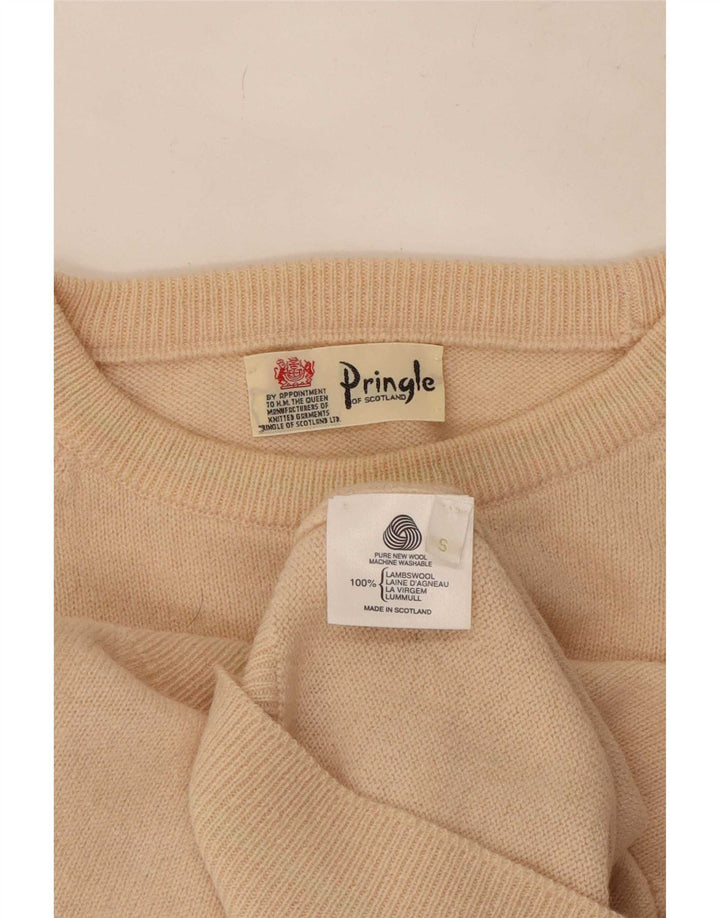 Ανδρικό πουλόβερ Pringle Loose Fit Crew Neck Jumper Μικρό μπεζ μαλλί