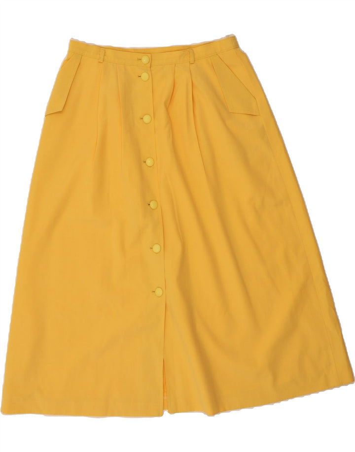 LUCIA Womens A-Line Skirt IT 44 Medium W32  Yellow Polyester Vintage Lucia and Second-Hand Lucia from Messina Hembry 