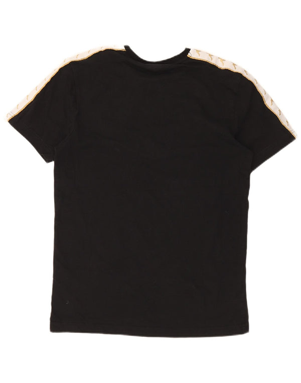 Ανδρικό γραφικό T-Shirt KAPPA Top Medium Black Colorblock Βαμβακερό