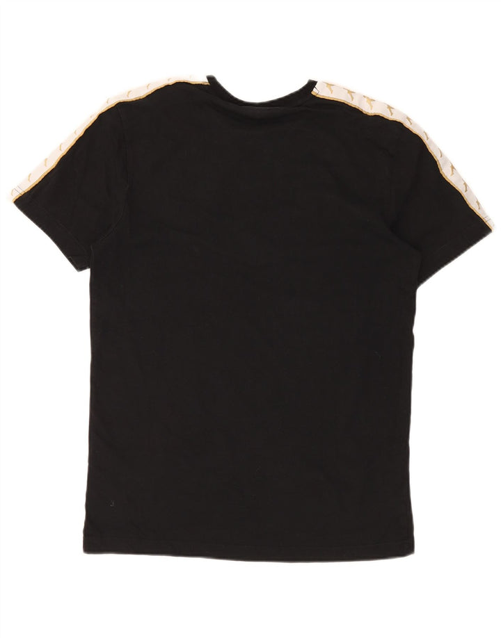 Ανδρικό γραφικό T-Shirt KAPPA Top Medium Black Colorblock Βαμβακερό