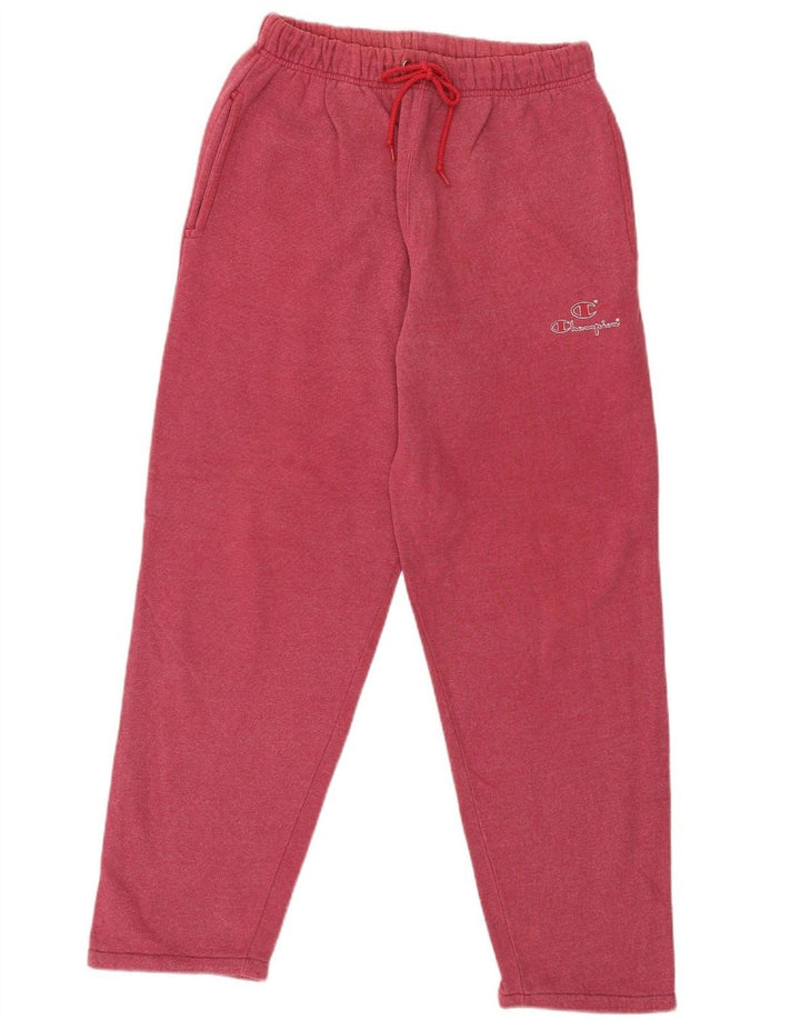 CHAMPION Womens Tracksuit Trousers UK 14 Medium  Red Cotton