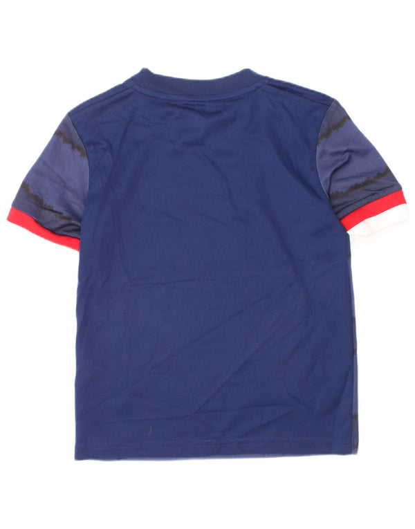 Adidas Boys Aeroready T-Shirt Top 5-6 Years Navy Blue ριγέ πολυεστέρας