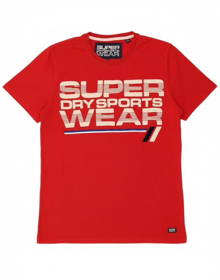 Ανδρικό γραφικό T-Shirt Superdry Top μεγάλο κόκκινο βαμβακερό