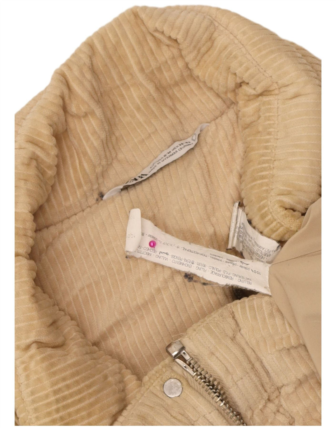 Zara Ανδρικό κοτλέ μπουφάν UK 38 Small Beige Polyester