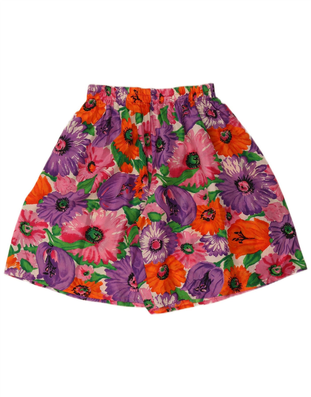 Αυθεντικό γυναικείο casual σορτς UK 14 Medium W28 Πολύχρωμο λουλουδένιο μετάξι