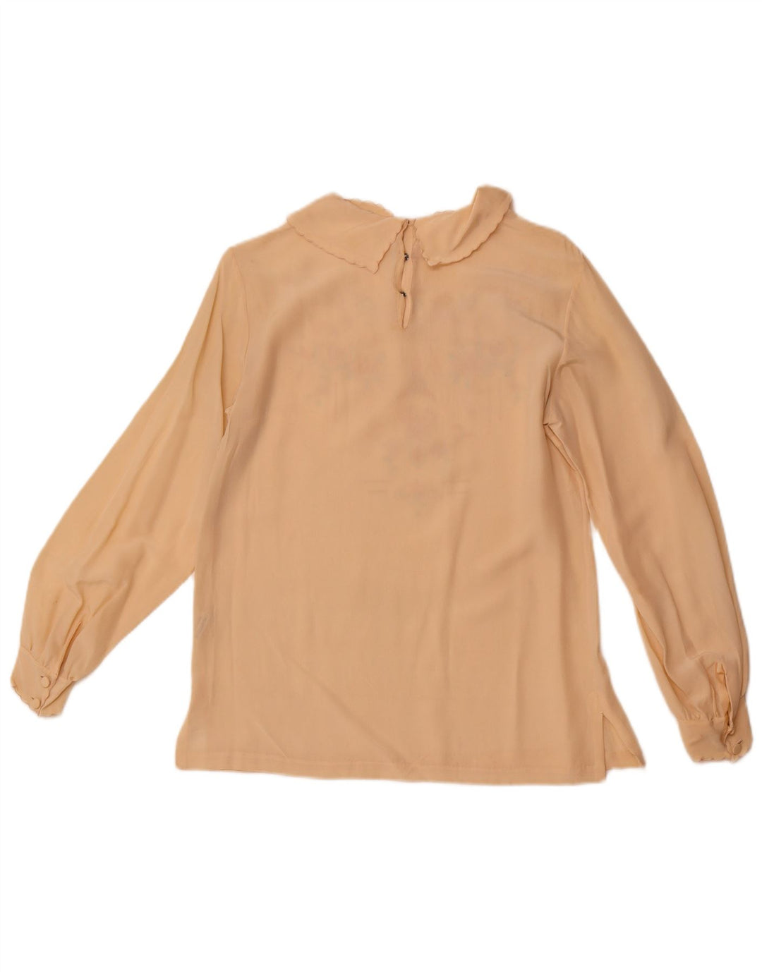 VINTAGE Γυναικείο μακρυμάνικο πουκάμισο μπλούζα EU 36 Small Beige Floral Silk