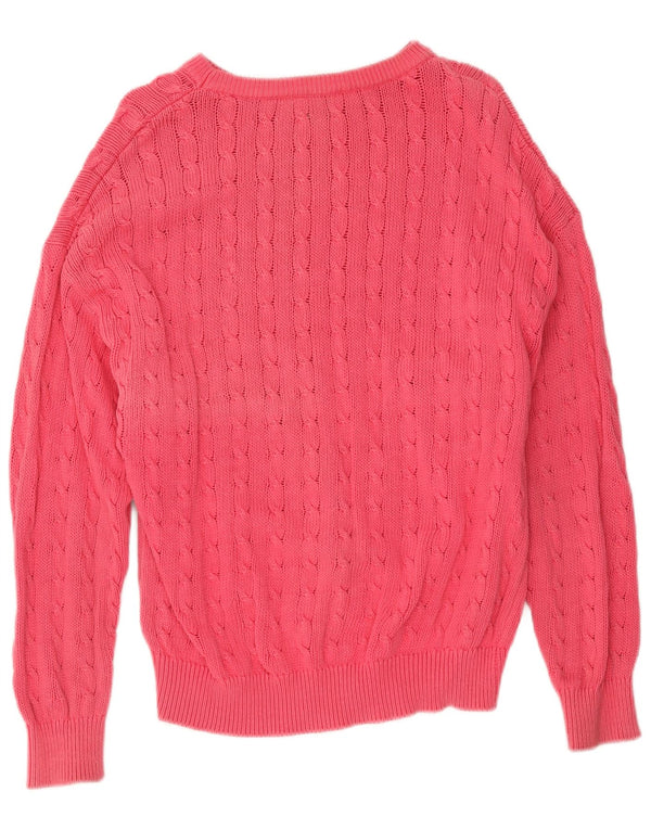 Γυναικείο πουλόβερ Benetton Boat Neck Jumper UK 14 μεγάλο ροζ βαμβακερό