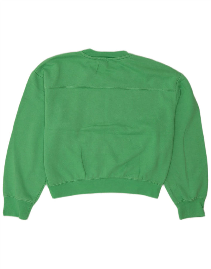 Zara Γυναικεία φούτερ μεγάλης κλίμακας Crop Jumper UK 10 Small Green Polyester