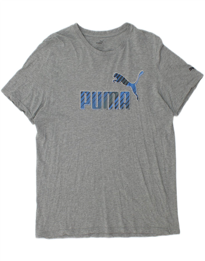 Ανδρικό γραφικό μπλουζάκι PUMA Top Large Grey Flecked