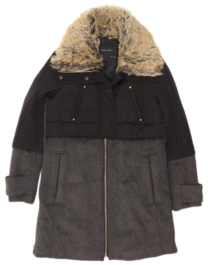 Zara Γυναικείο Πανωφόρι UK 6 XS Μαύρο Colourblock
