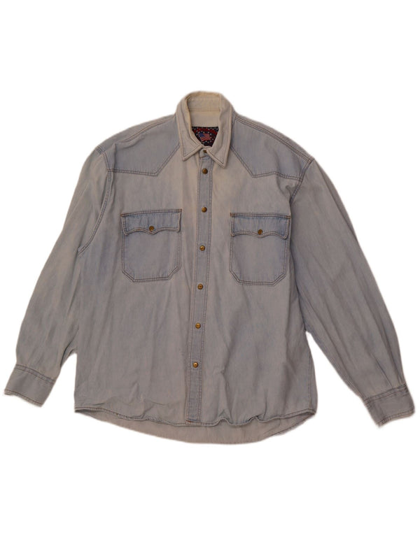 Ανδρικό τζιν πουκάμισο VINTAGE μεσαίο μπλε