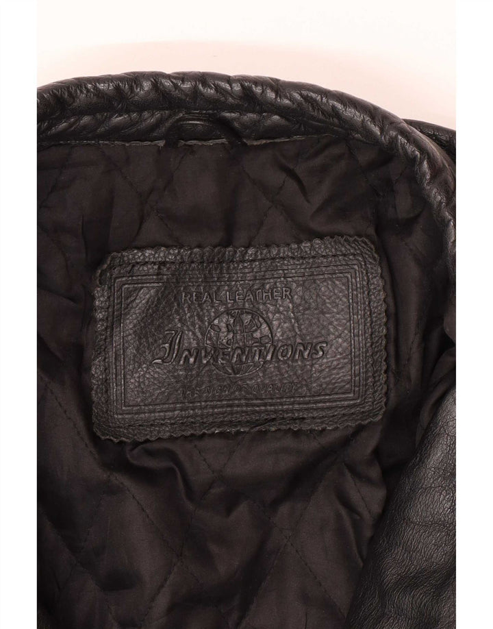 Vintage Ανδρικό Δερμάτινο Μπουφάν Biker UK 44 2XL Μαύρο