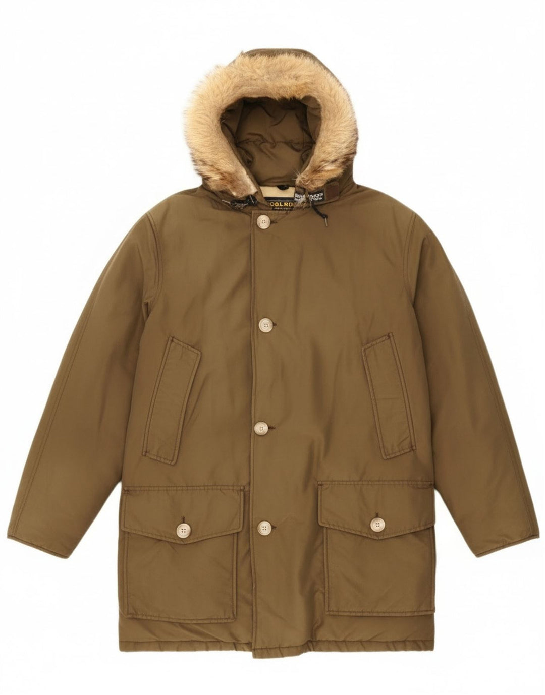 Woolrich Ανδρικό παλτό με κουκούλα UK 36 Small Khaki