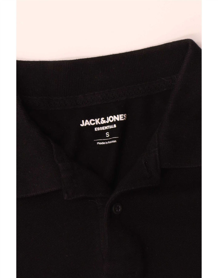 Ανδρικό μπλουζάκι πόλο Jack & Jones, μικρό μαύρο βαμβακερό