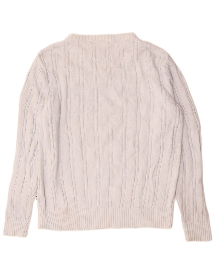 Ανδρικό πουλόβερ Nautica Boat Neck Jumper Μεσαίο λευκό βαμβακερό