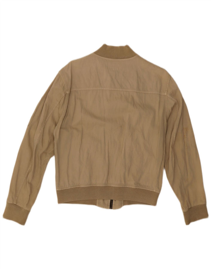 Vintage Γυναικείο Bomber Jacket UK 16 Large Beige Cotton