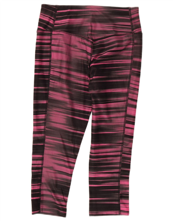 Γυναικεία κολάν Nike Dri Fit Capri UK 8/10 Μικρός ροζ ριγέ πολυεστέρας