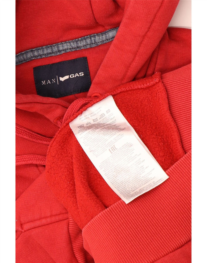 Ανδρικό γραφικό κουκούλα GAS, μεσαίο κόκκινο βαμβακερό