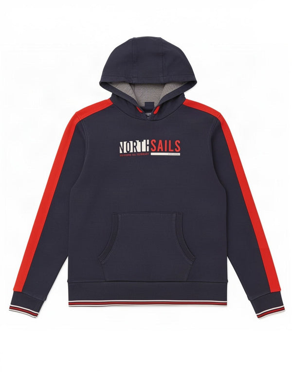 North Sails Boys Graphic Hoodie Jumper 15-16 Years Navy Blue Colorblock