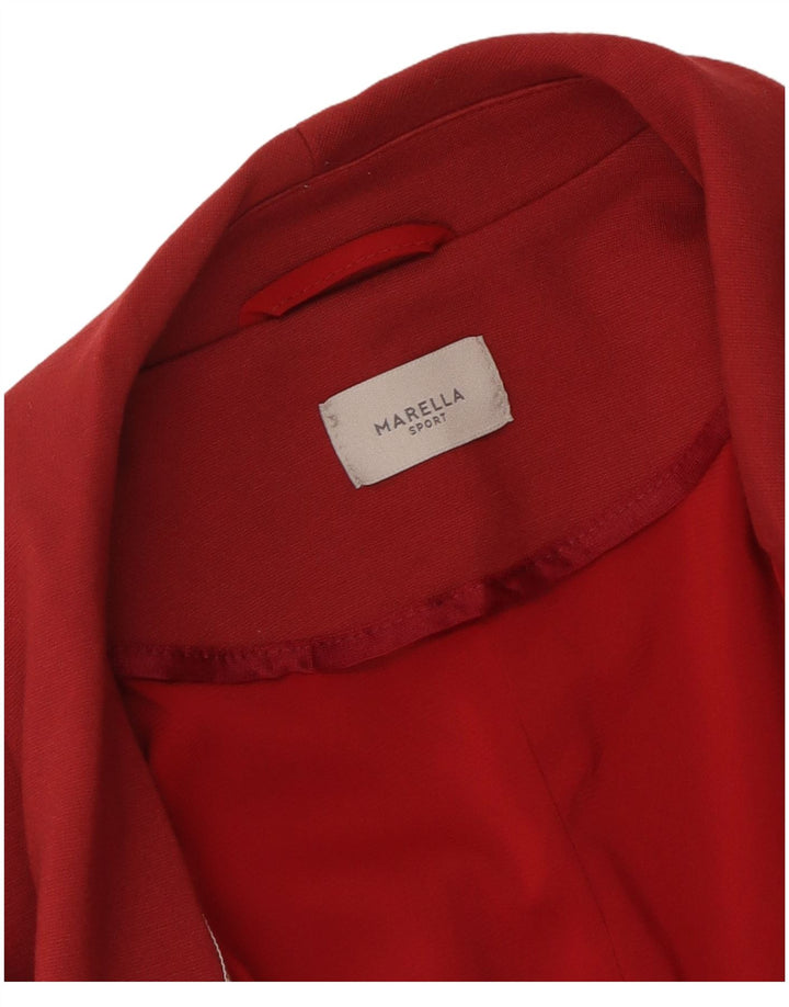 Marella Γυναικείο σακάκι 1 κουμπιού σακάκι UK 10 Small Burgundy
