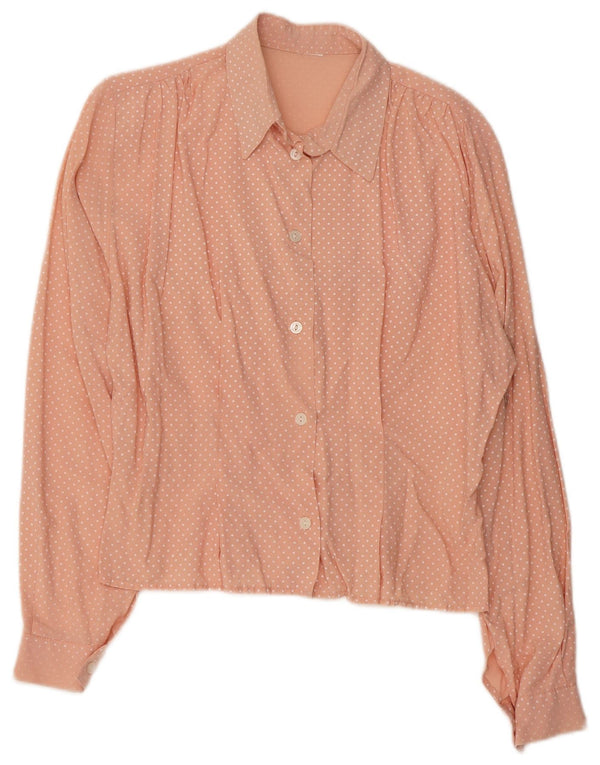 Vintage γυναικείο πουκάμισο UK 16 Large Pink Spotted