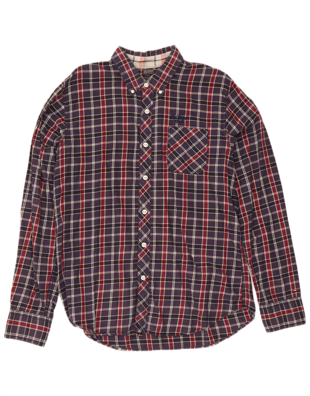 Ανδρικό πουκάμισο Tommy Hilfiger XL Navy Blue Check Cotton
