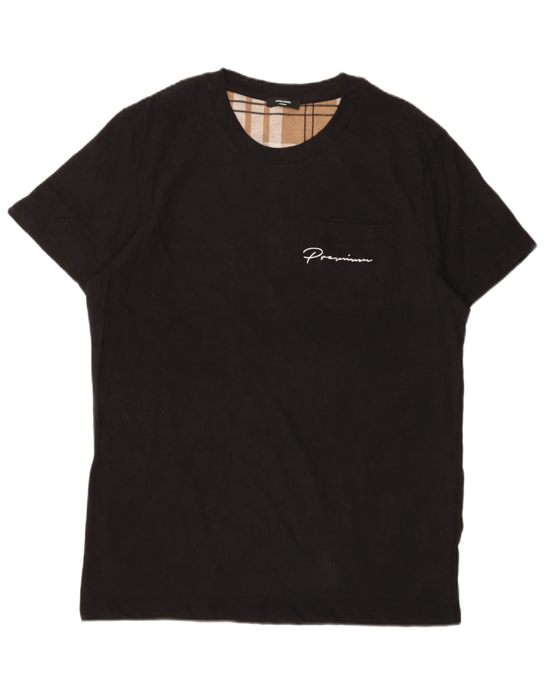 JACK & JONES Ανδρικό T-Shirt Top μεγάλο μαύρο βαμβακερό