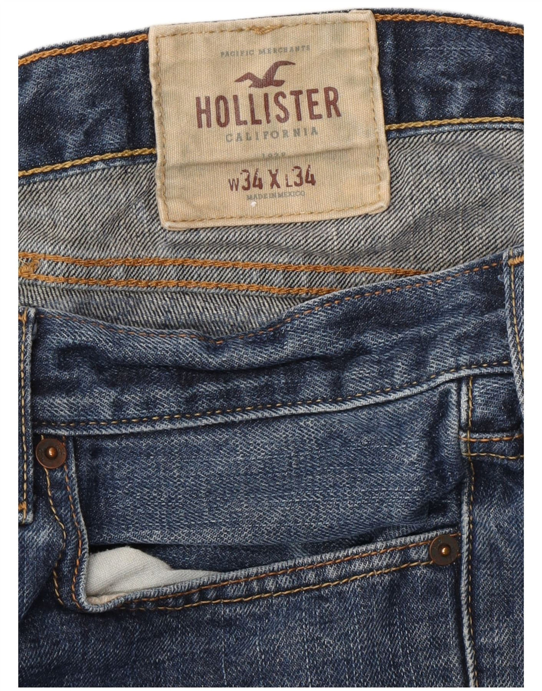 Ανδρικό τζιν HOLLISTER ίσιο W34 L34 Μπλε βαμβακερό