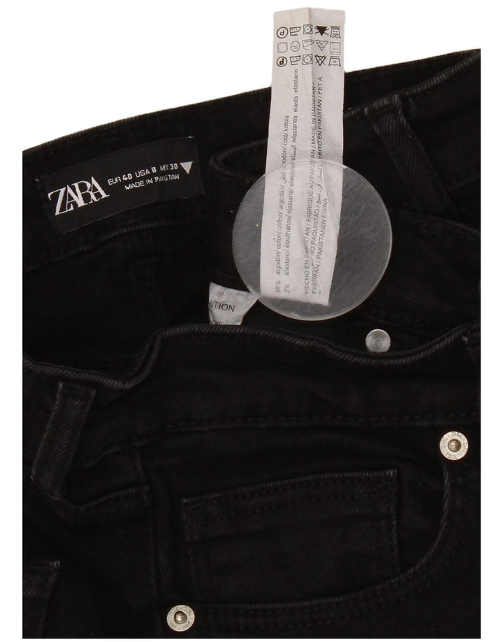 Zara Γυναικείο Straight Jeans EU 40 Medium W30 L32 Μαύρο βαμβακερό