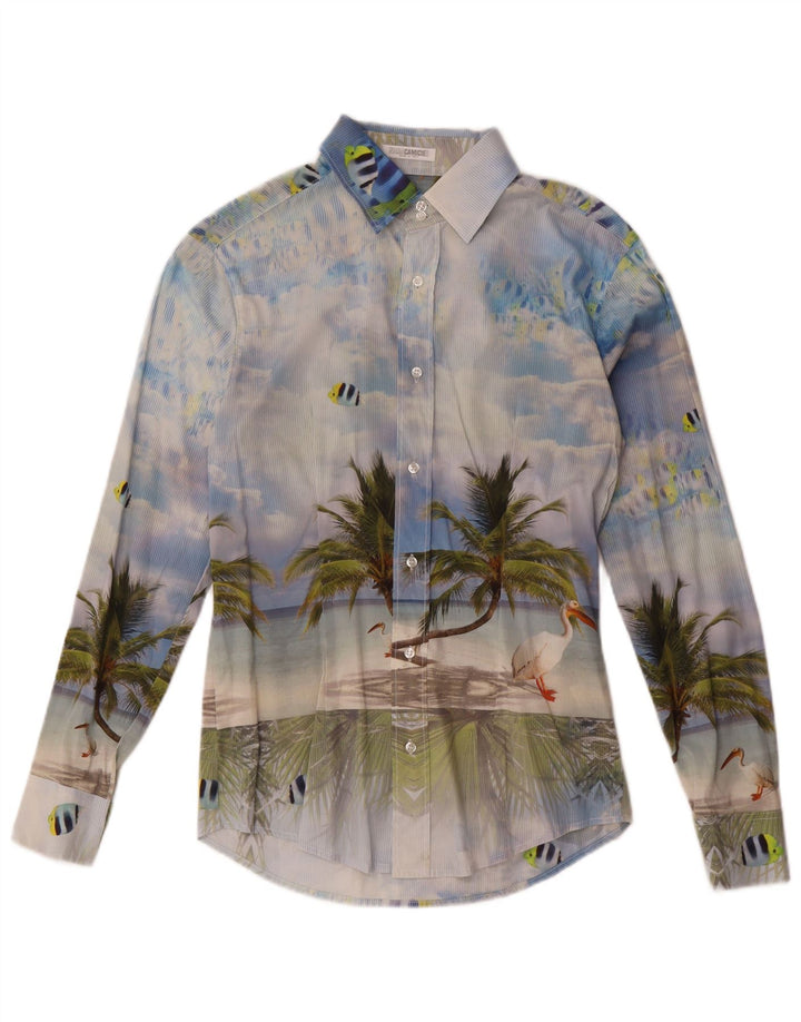 Ανδρικό γραφικό πουκάμισο Naracamicee XS Blue Hawaiian