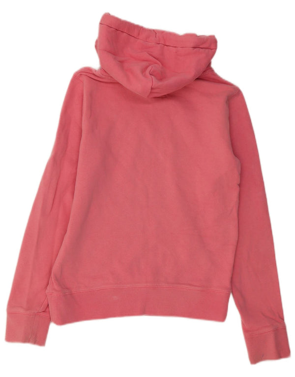 JACK WILLS Womens Graphic Hoodie Jumper UK 4 XS Pink Cotton