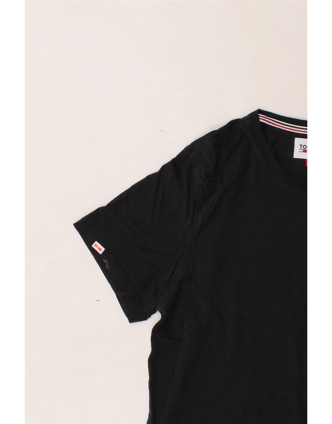 TOMMY HILFIGER Mens T-Shirt Top Large Black Cotton Vintage Tommy Hilfiger and Second-Hand Tommy Hilfiger from Messina Hembry 