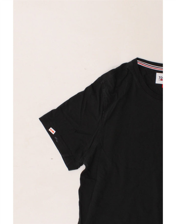 TOMMY HILFIGER Mens T-Shirt Top Large Black Cotton Vintage Tommy Hilfiger and Second-Hand Tommy Hilfiger from Messina Hembry 