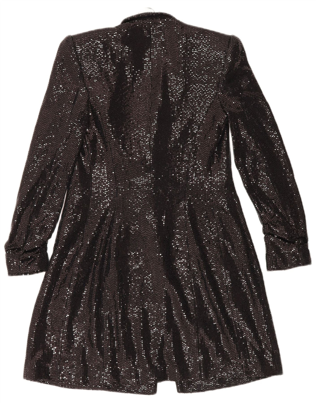 ZARA Γυναικείο Longline Open Blazer Jacket UK 6 XS Μαύρο Πολυαμίδιο