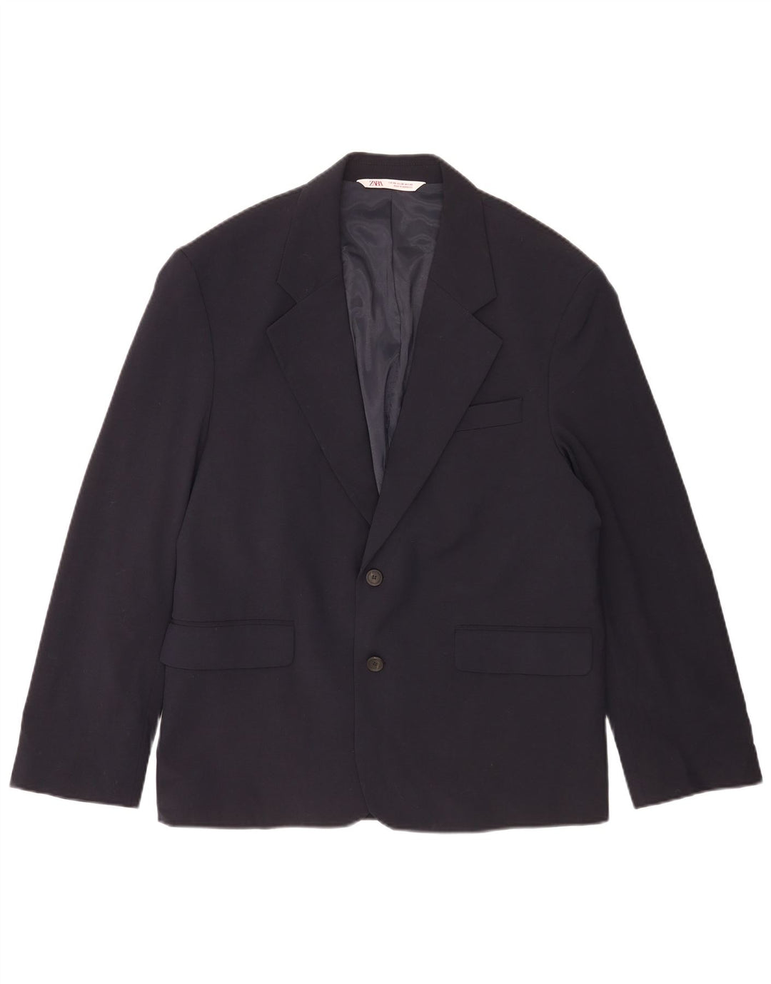 Zara Ανδρικό τζάκετ Blazer 2 κουμπιών IT 48 Medium Navy Blue Polyester