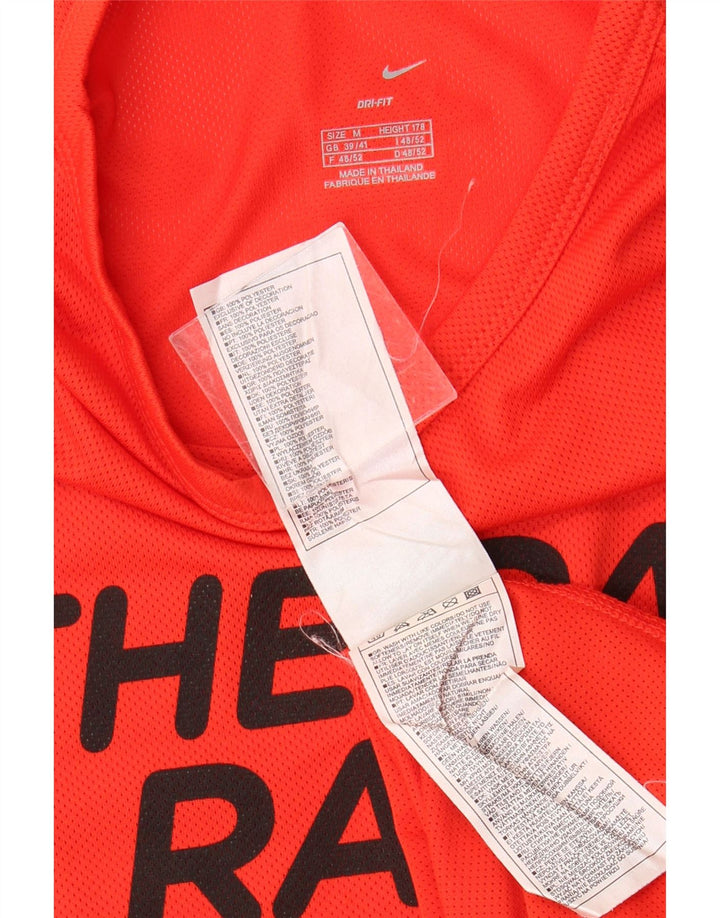 NIKE Mens Dri Fit Graphic T-Shirt Top UK 39/41 Medium Orange Polyester
