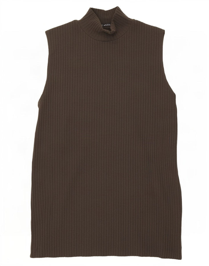 Zara Γυναικείο Γιλέκο Tank Top UK 12 Medium Brown Πολυεστέρας