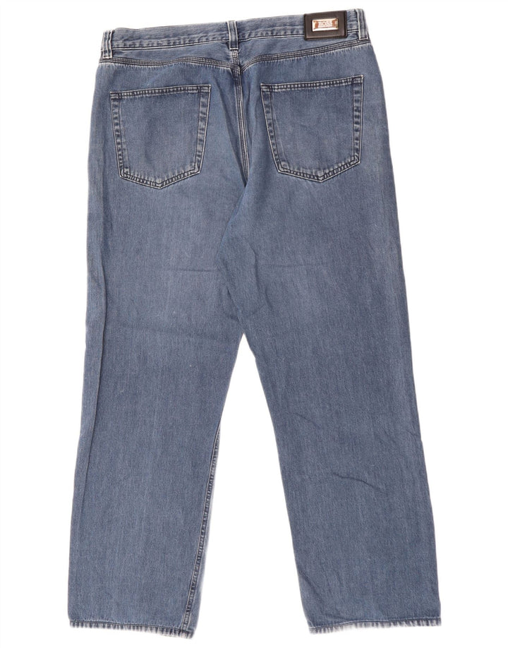 HUGO BOSS Mens Straight Jeans W38 L34 Blue Cotton Vintage Hugo Boss and Second-Hand Hugo Boss from Messina Hembry 