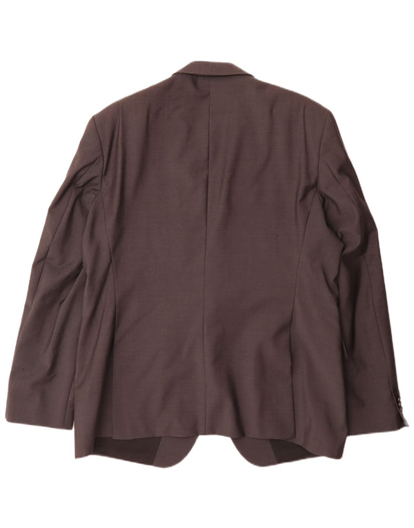 Hugo Boss Ανδρικό σακάκι μπλέιζερ με 2 κουμπιά EU 58 4XL Γκρι παρθένο μαλλί Classic