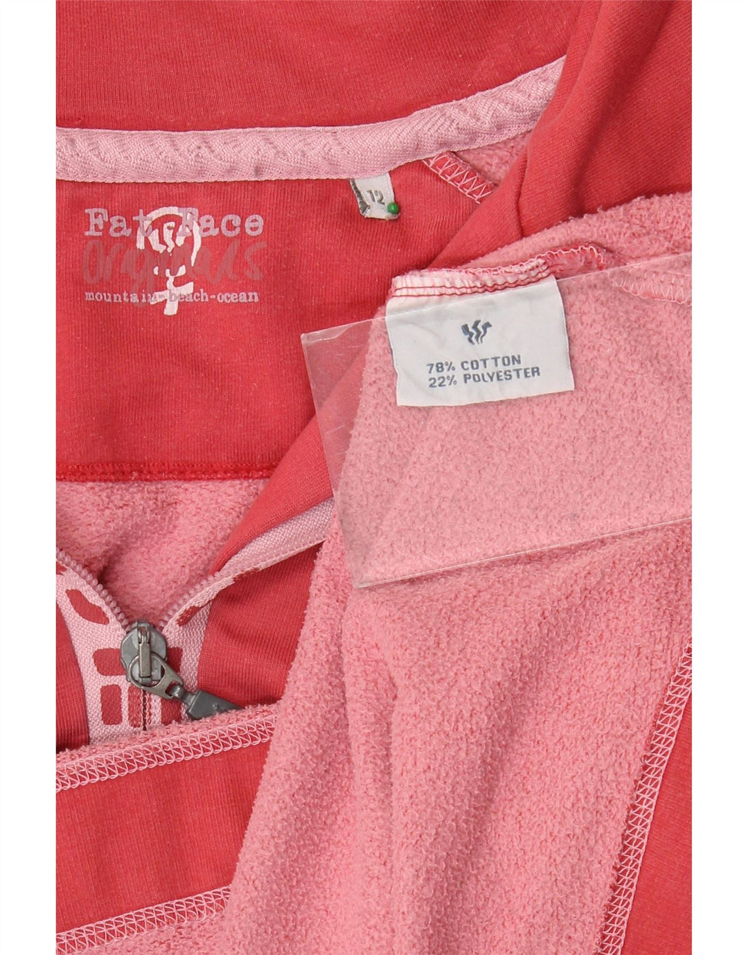 FAT FACE Γυναικείο φούτερ με φερμουάρ, γραφικό, Jumper UK 12 Medium Pink