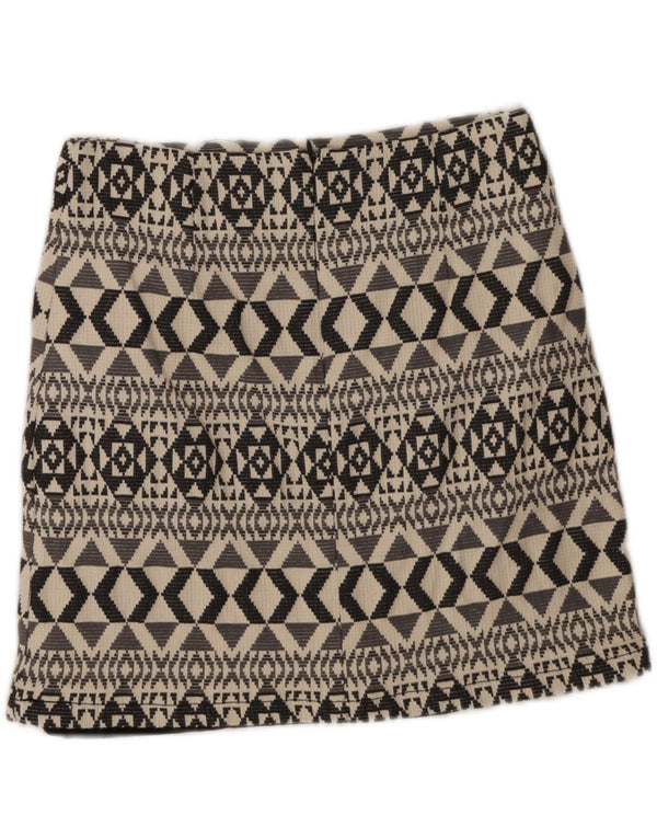 Marks & Spencer Γυναικεία Μίνι Φούστα UK 10 Small W28 Γκρι γεωμετρικό βαμβάκι