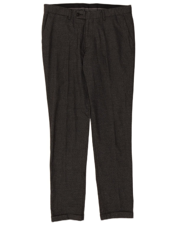 Zara Ανδρικό Slim Suit Παντελόνι EU 42 Large W32 L32 Grey Polyester